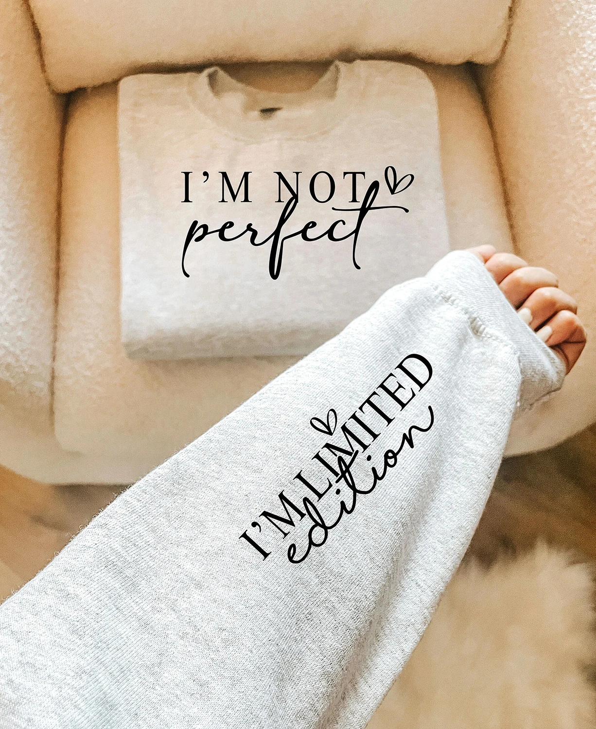 2024 Hot Sale Popular Summer Street Casual Female Comfort Tops I'm Not Perfect I'm Limited Edition Funny Slogan Women Sweatshirt