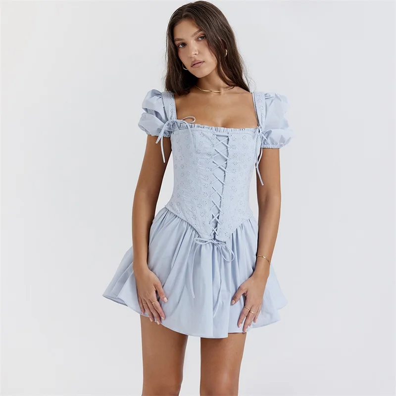 Robe de Rhbleu ciel clair pour femme, mini jupe courte sexy, robe de princesse formelle, anniversaire, ligne A décontractée, 03, robe de soirée