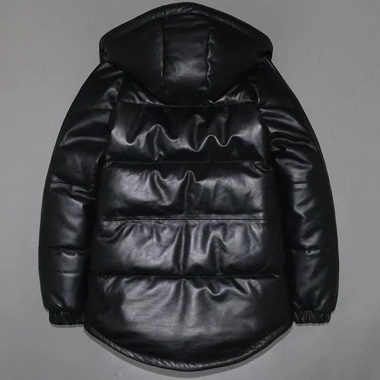 Shop.Winter warm sheepskin leather coat.Men quality duck down jacket.quality US size real clothing