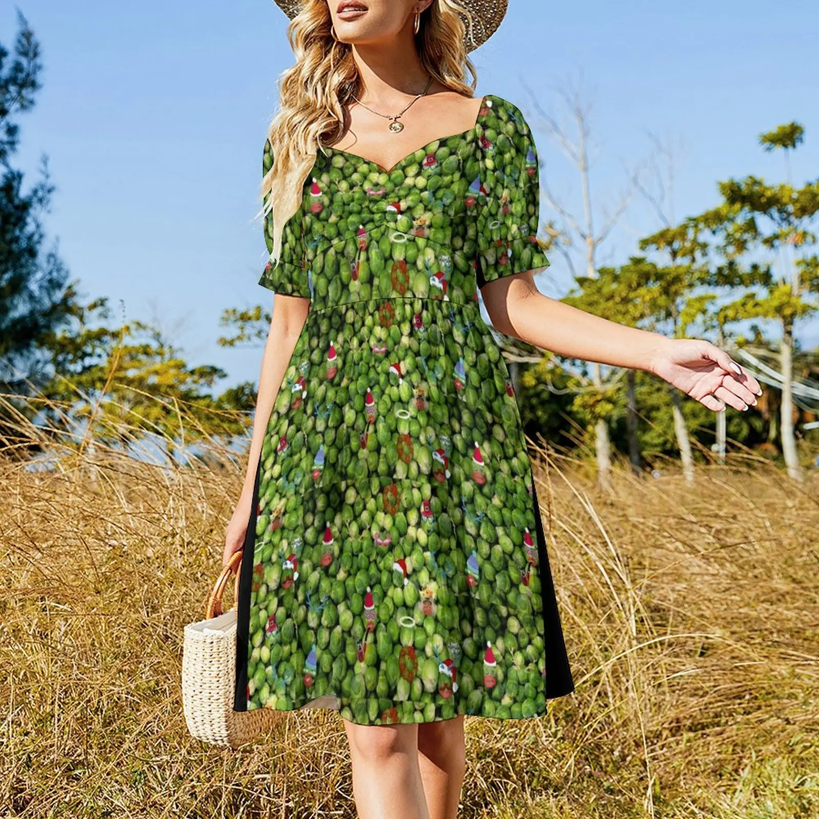 Brussel Sprouts ( Merry Christmas) Short Sleeved Dress women clothes dress women summer 2025 Dress