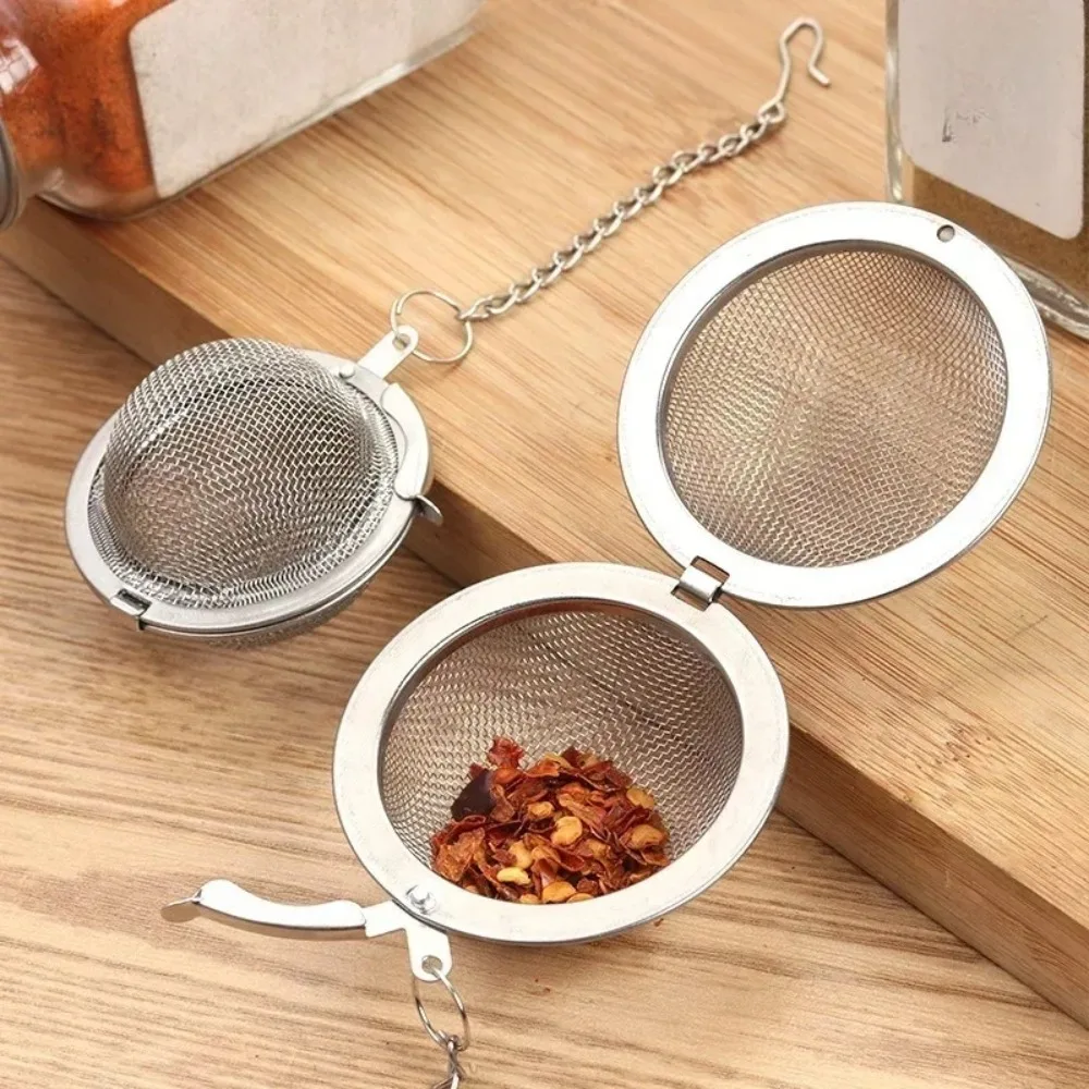 1 Pc Sphere Locking Spice Tea Ball Strainer Mesh Infuser Tea Filter Strainers Stainless Steel Tea Accessories Kichen Accessories
