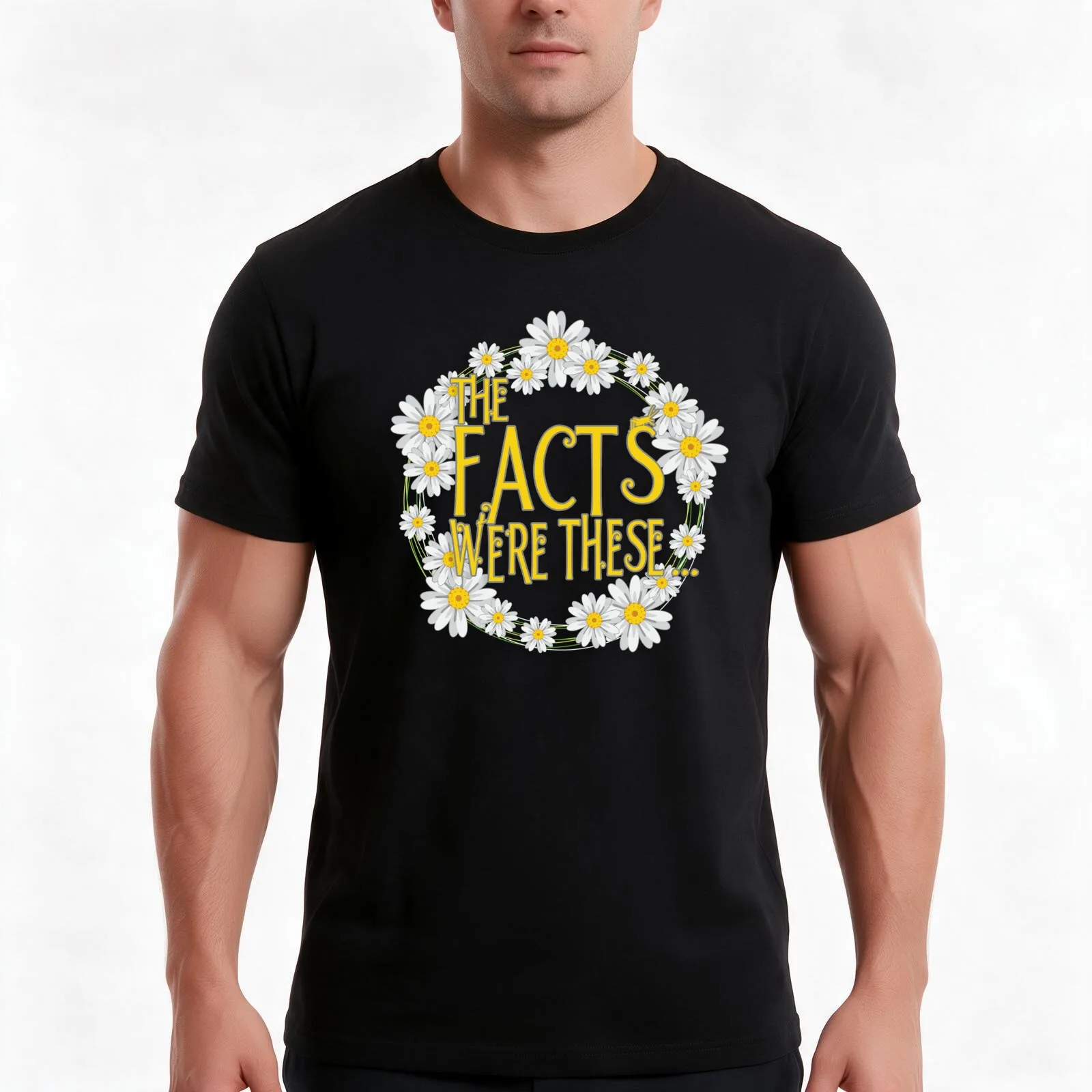 Estos fueron los hechos... Camiseta [Pushing Daisies], camiseta de algodón informal para el verano, camisetas de estilo urbano de corte amplio, estampado gráfico de estilo vintage.