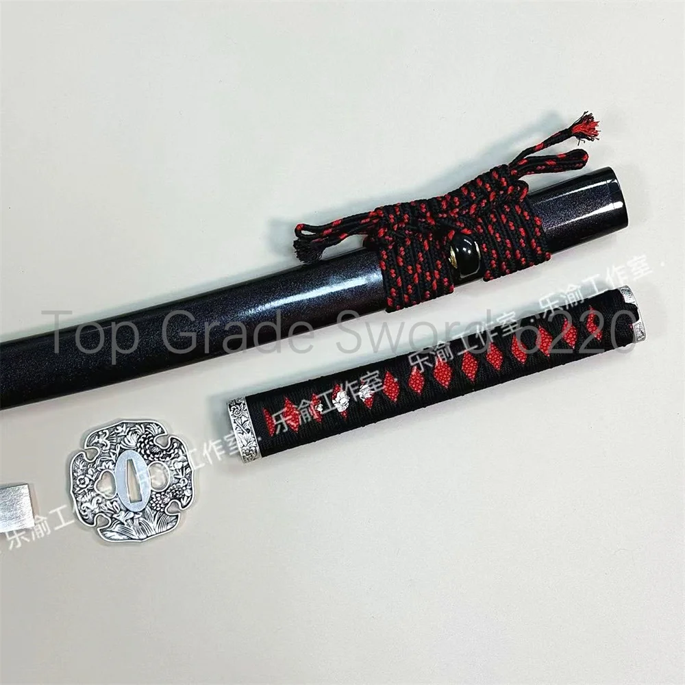 A Set Wonderful Tsuka Handle Alloy Tsuba Handguard Habaki Seppa Hardwood Sheath For Real Samurai Katana Wakizashi Sword Parts