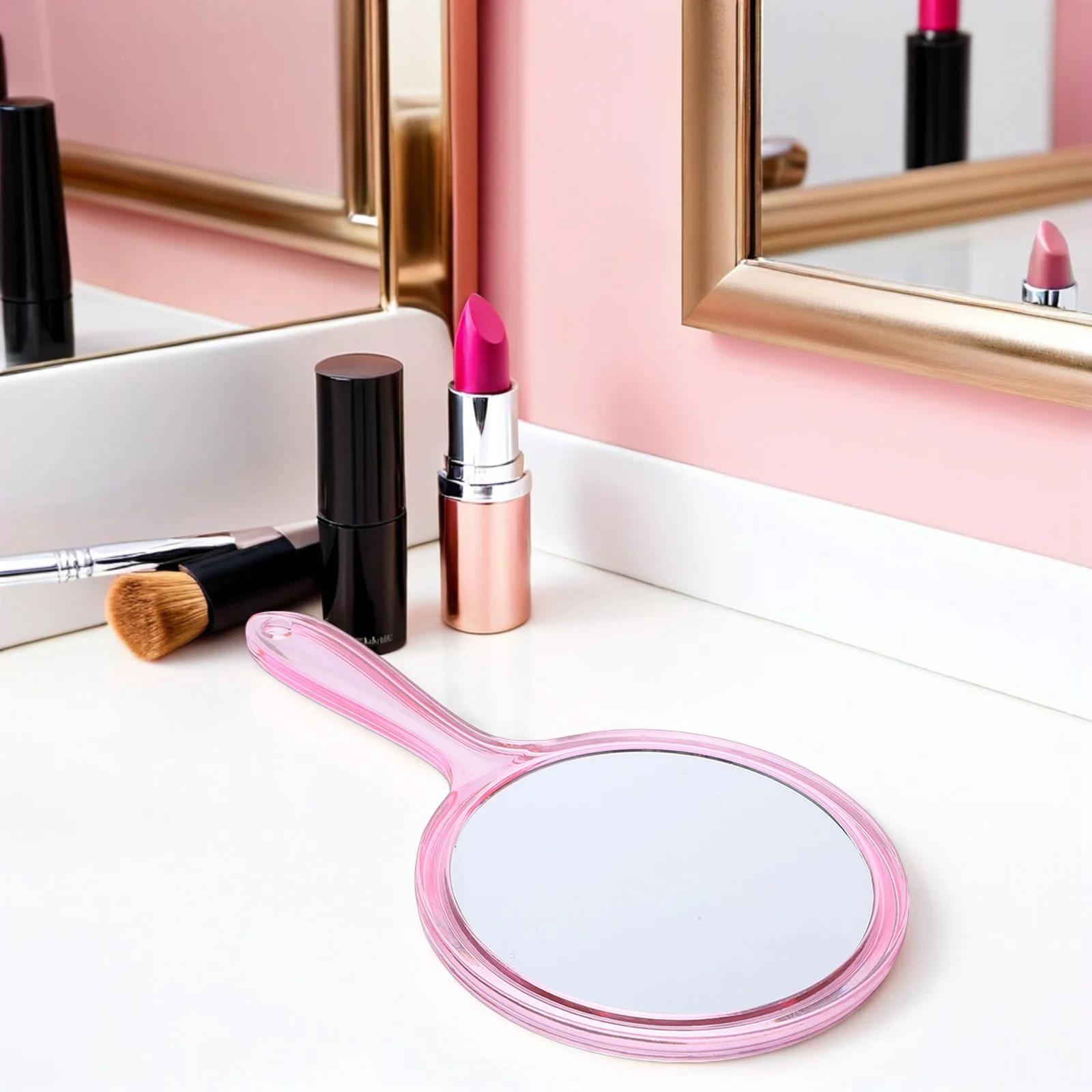 Miroir de maquillage de voyage Compact, Double face, grossissant, petit miroir rond, outil de retouche de vanité Portable pour femmes, 6 pièces