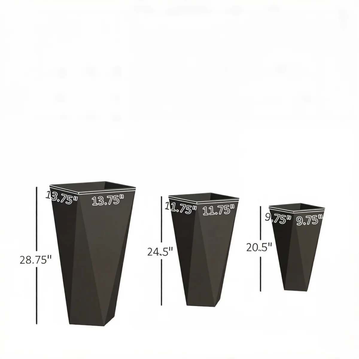Stackable Planters,Set of 3 Planters Set,Large Planters(Only 3Pcs Planter)