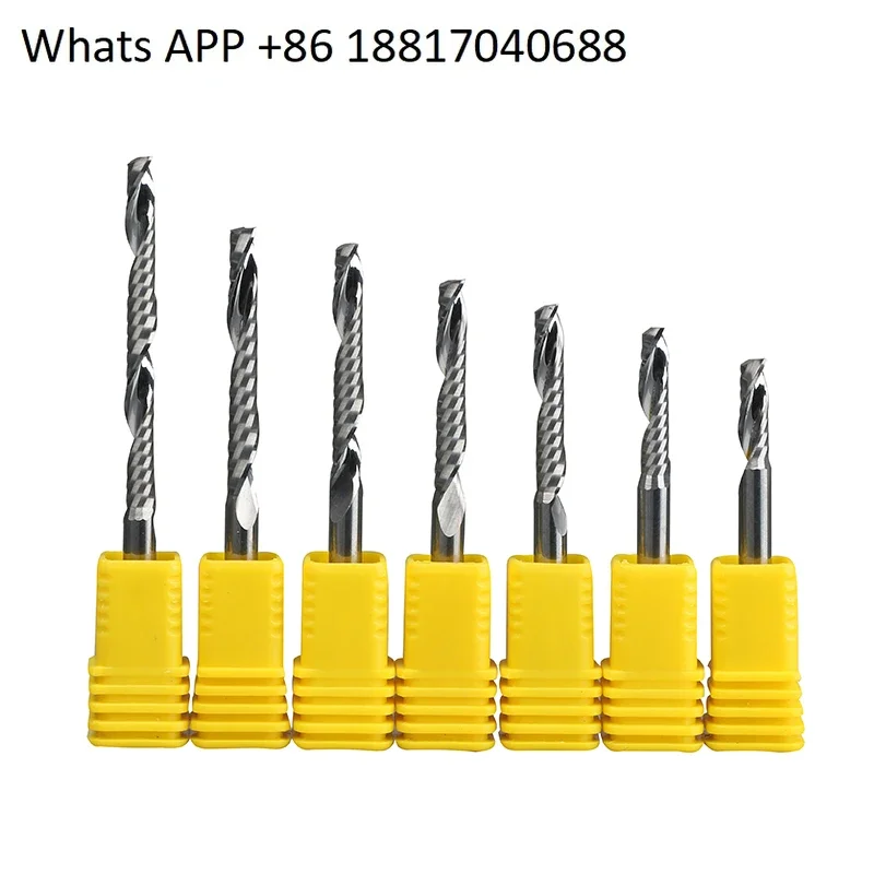 10PCS Liss 3.175 imported material 3A single-edge spiral milling cutter acrylic PVC cutting cutter computer engraving machine