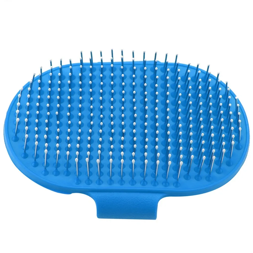 Metal Pin Pet Bath Brush Non Slip Grip Rounded Pin Tip Slicker Bath Comb Compact Head Water Proof Dog Deshed Tool