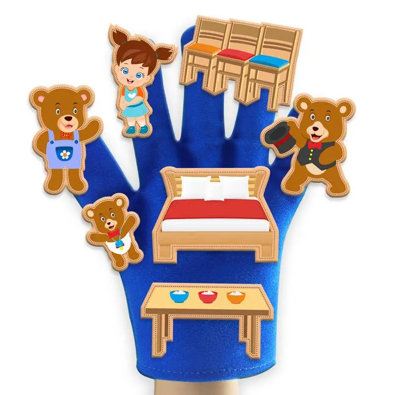 Handpuppe Lehrmittel Handpuppen Handschuh Puppe Puppe Tiere Handschuhe mit Zubehör für Kinder Geschichtenerzählen Spaß Spielzeug Requisiten