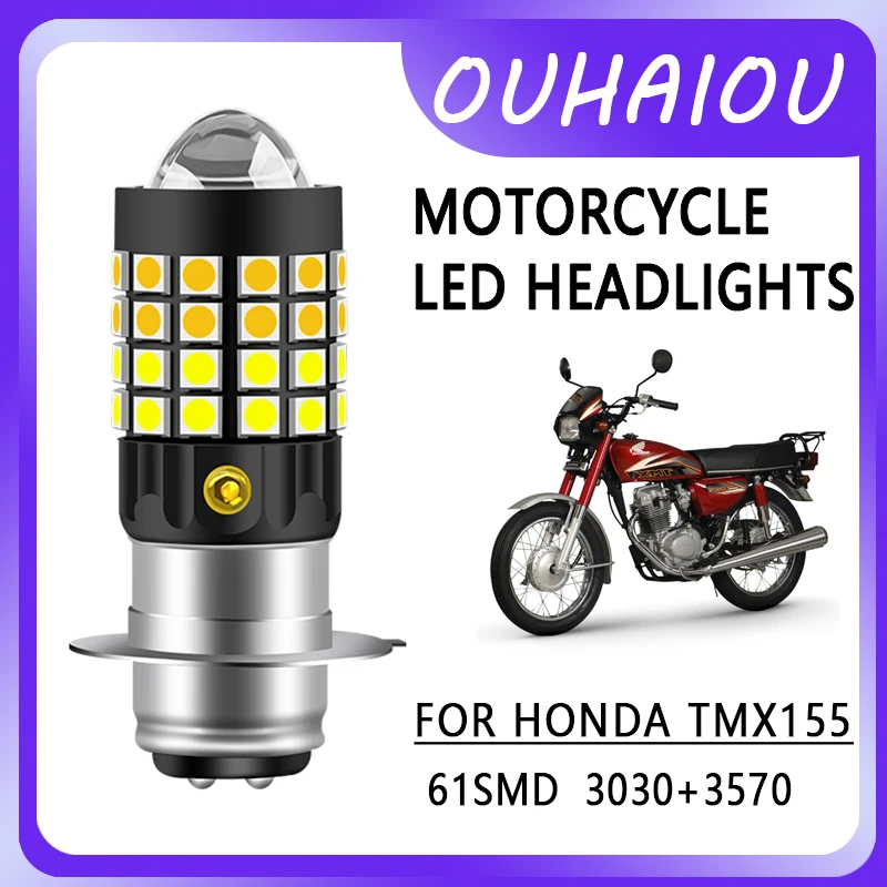 

FOR HONDA TMX155 Motorcycle led headlight headlight P15D yellow white dual color motorcycle headlight 12-80v