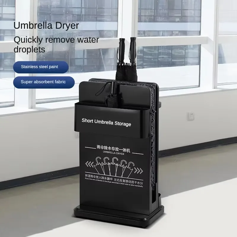 

Customized Logo Square Umbrella Dryer Machine Commercial Eco-Friendly Dark Grey Rainwater Remover Microfiber Drying Pad