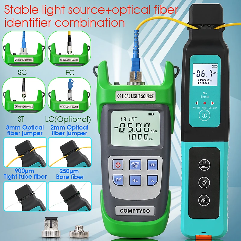 Optical Fiber Identifier(Built-in 10mw VFL and LED Light) and AUA-D1315 Optical Fiber Stable Light Sourse (Optional)