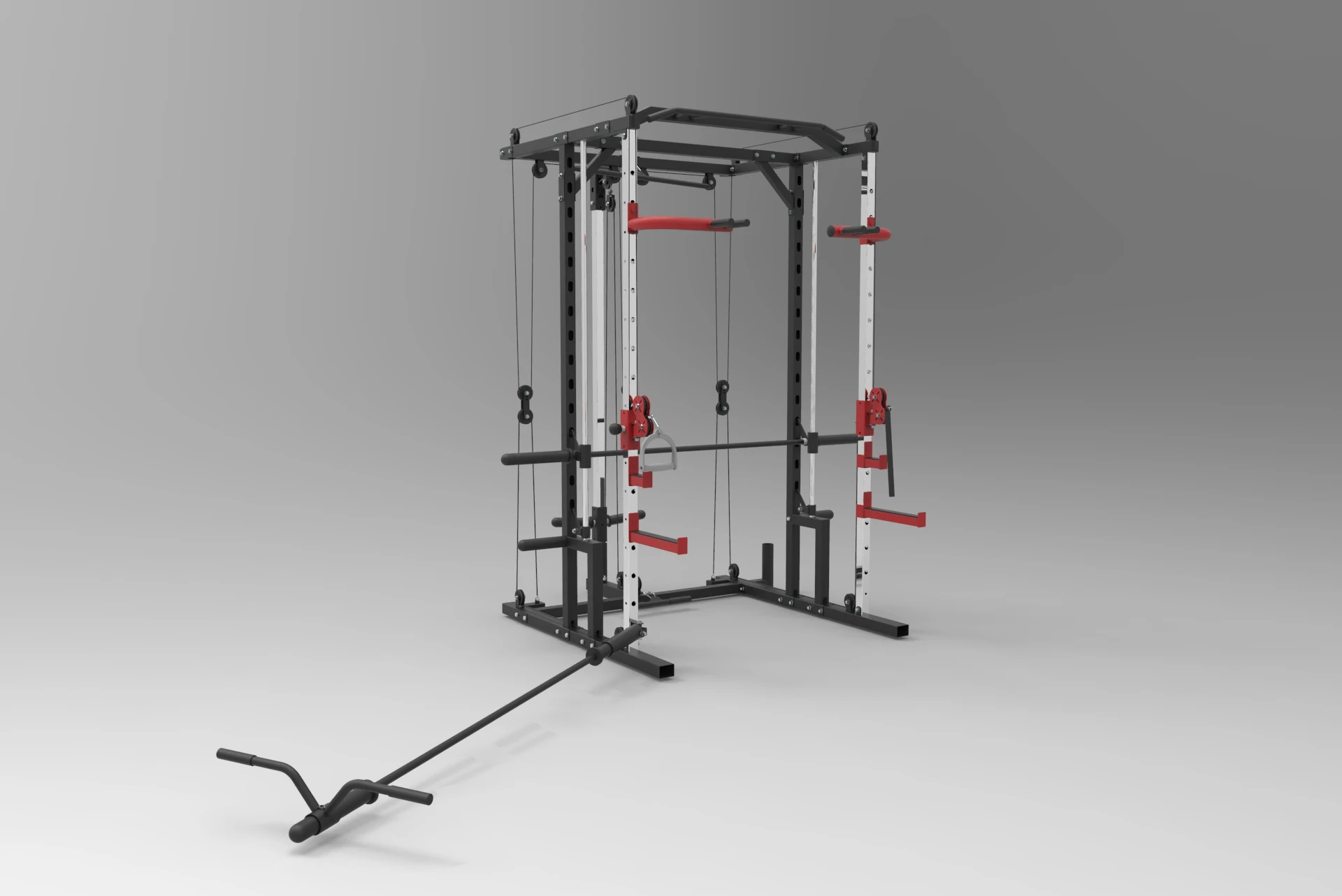 Home Use Power Squat Rack Cage Multifunctional Smith Machine Body Building Equipment