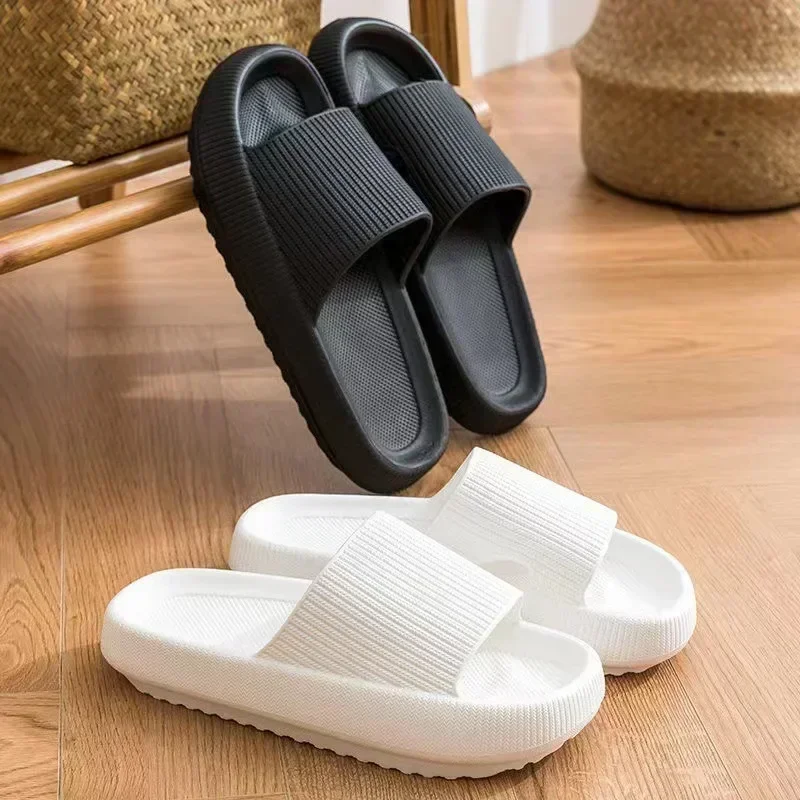 Women's indoor relaxation thick soled slippers, breathable and non slip, bathroom