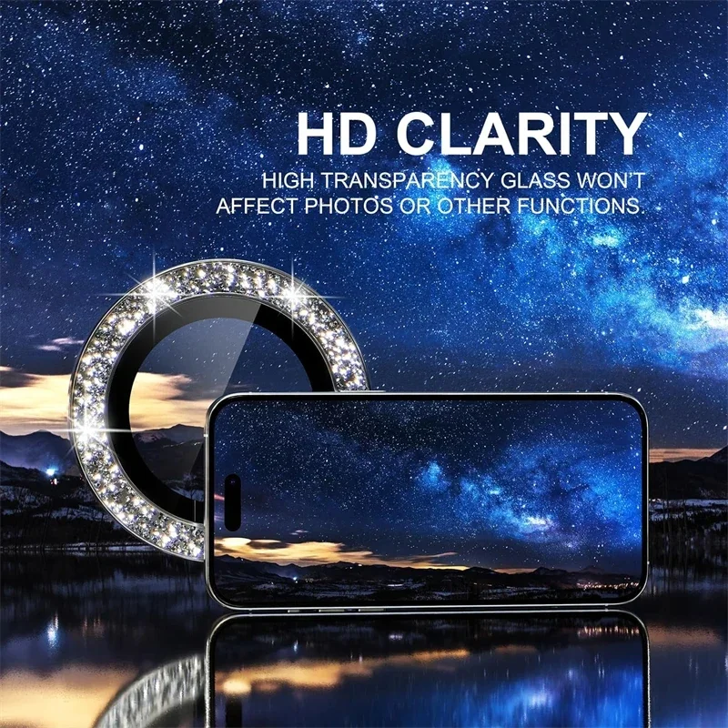Camera Lens Protector For iPhone 17 Pro Max 17Pro Air 14 15 16 Pro Max Diamond Metal Protective Glass For iPhone 15 16 Plus Lens