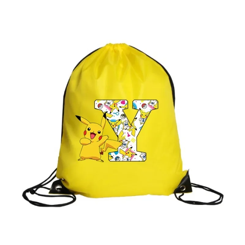 Pokemon Pikachu Drawstring Bag Sports Waterproof Backpack Bundle Pocket Terylene Basketball Bags Cartoon Anime Birthday Gift