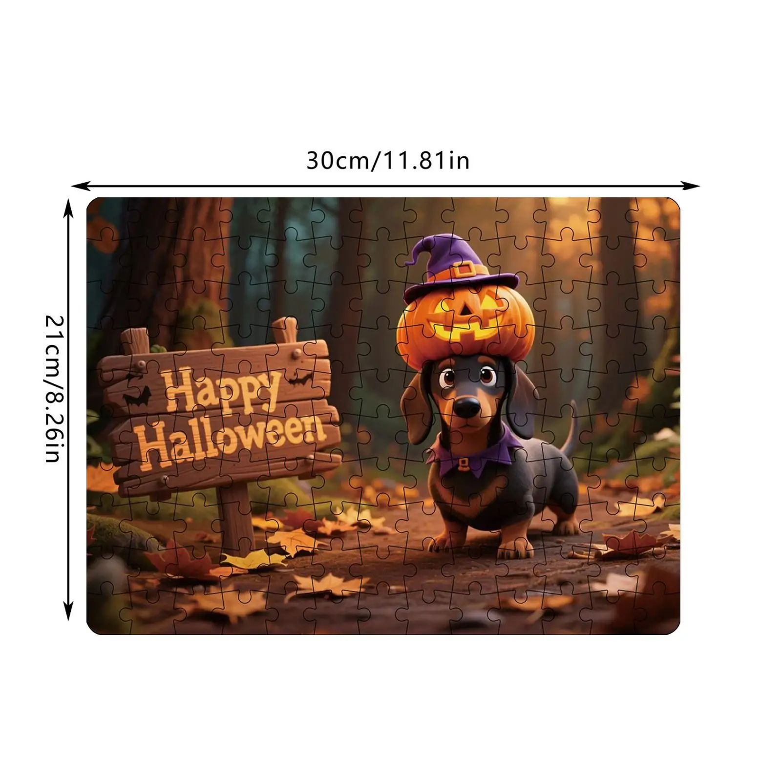 Halloween-Puzzles, 130-teiliges Puzzle mit Kürbis und Tier, lustiges, herausforderndes Halloween-Spiel für Familienurlaub, Spielkinder