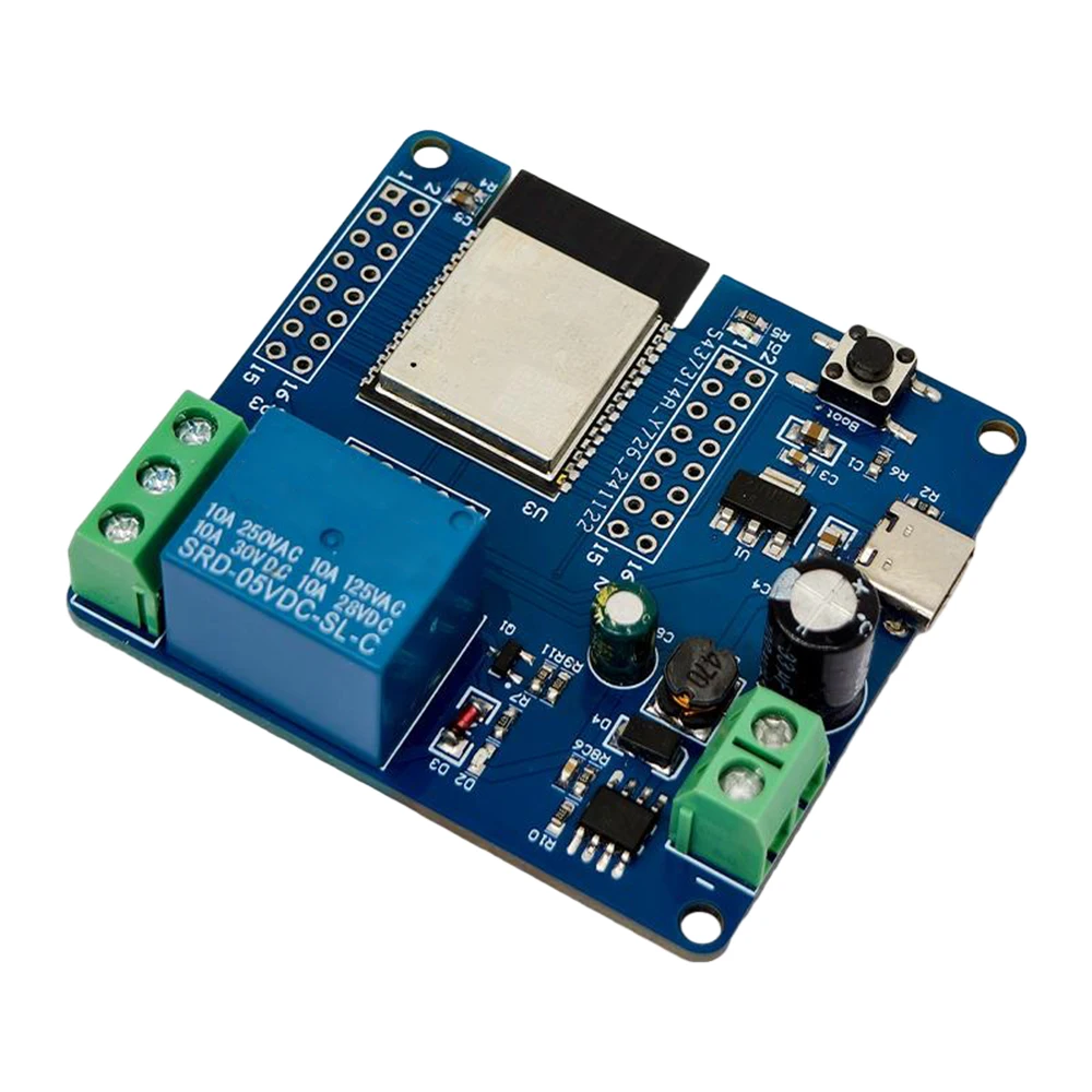 Módulo de Relé de 1 Canales A Bordo ESP32-C6 WIFI Bluetooth Placa de Desarrollo Módulo DC 5-60V Interfaz de Tipo C