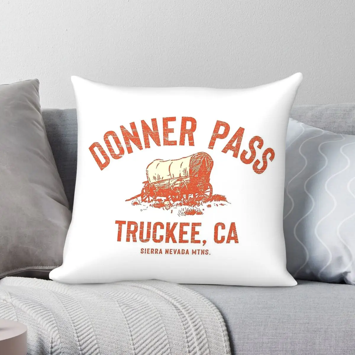 Donner Pass Truckee CA Square Pillowcase Polyester Linen Velvet Creative Zip Decor Pillow Case Car Wholesale
