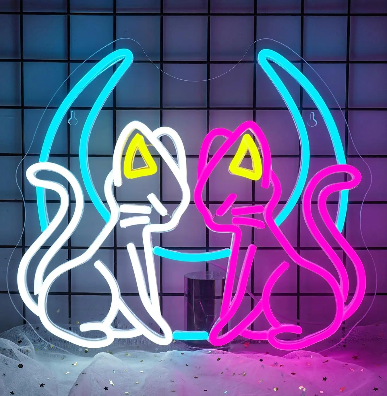 

Cat & Moon Neon Signs LED Neon Light Sign Light Up Neon Signs Wall Decor For Bedroom Living Room Wall Art Bars Decorate,Gifts