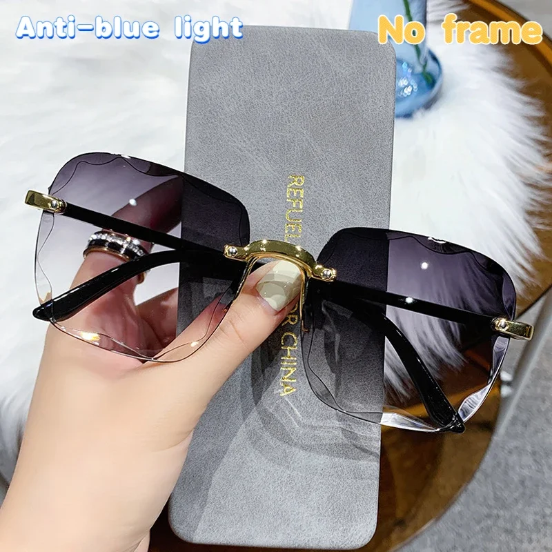 

Classic Vintage Square Sunglasses Woman Gradient Mirror Frameless Sun Glasses Female Retro Fashion Rimless