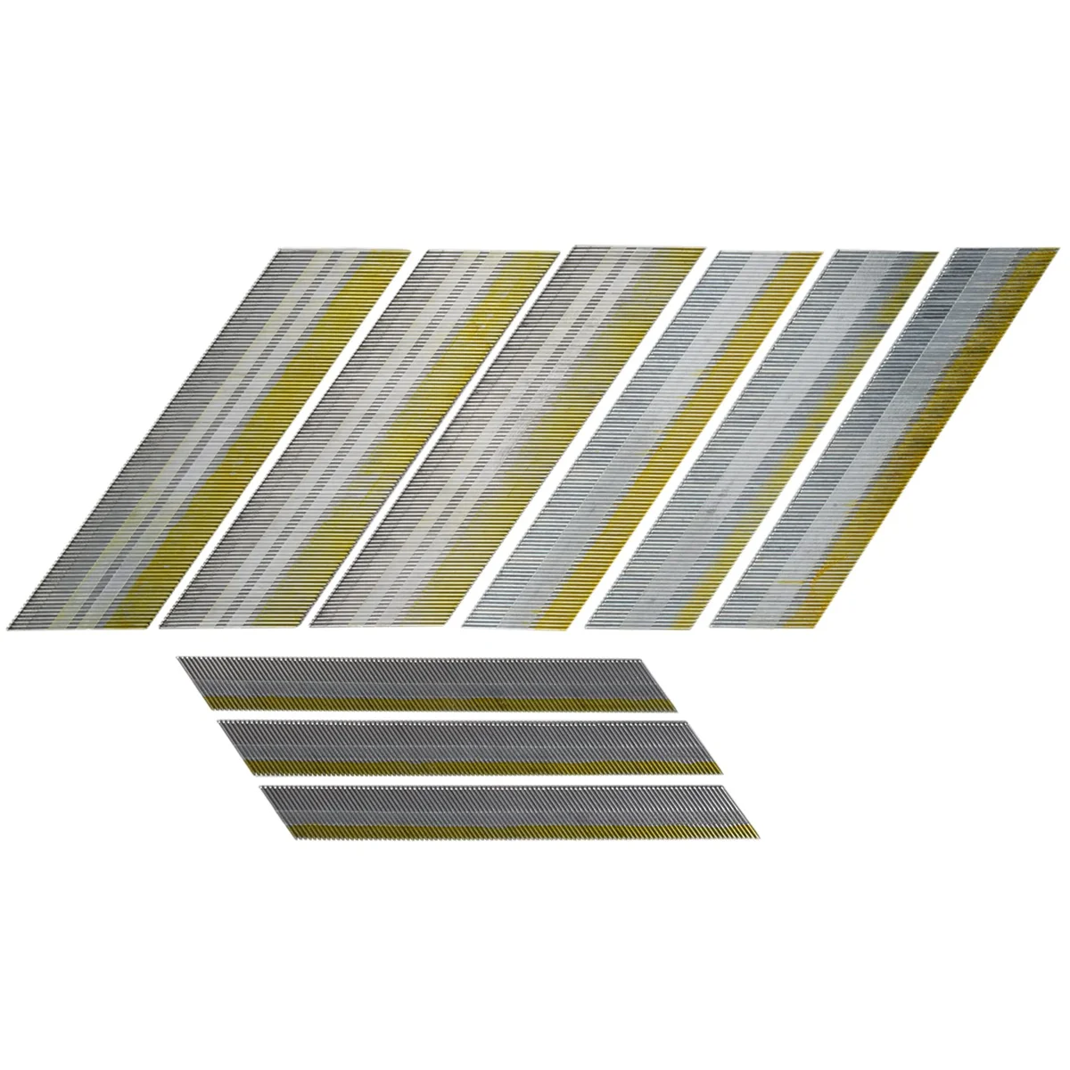 Pregos de acabamento angular DA de calibre 15, 34 graus, pacote de 900 (2-1/2 polegadas, 2 polegadas, 1-1/4 polegadas 300 por tamanhos), tamanho sortido galvanizado