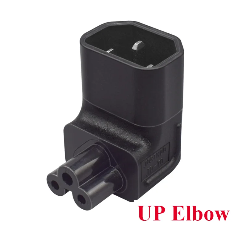 Schwarzer Up Down Ellenbogen IEC320 C14 auf C5 Netzteilstecker Clover Leaf Stromsteckdose Stecker auf Buchse Konverter