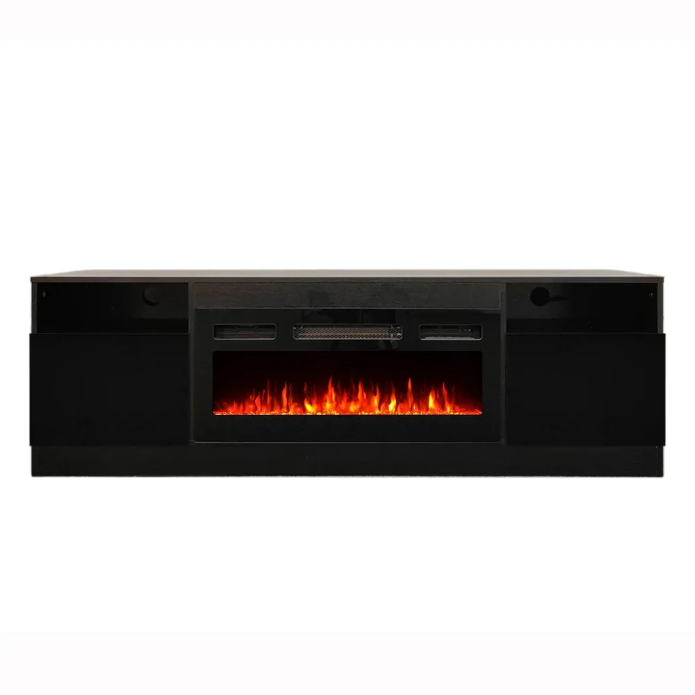 Electric Fireplace (With Mantel) tv stand white freestanding black