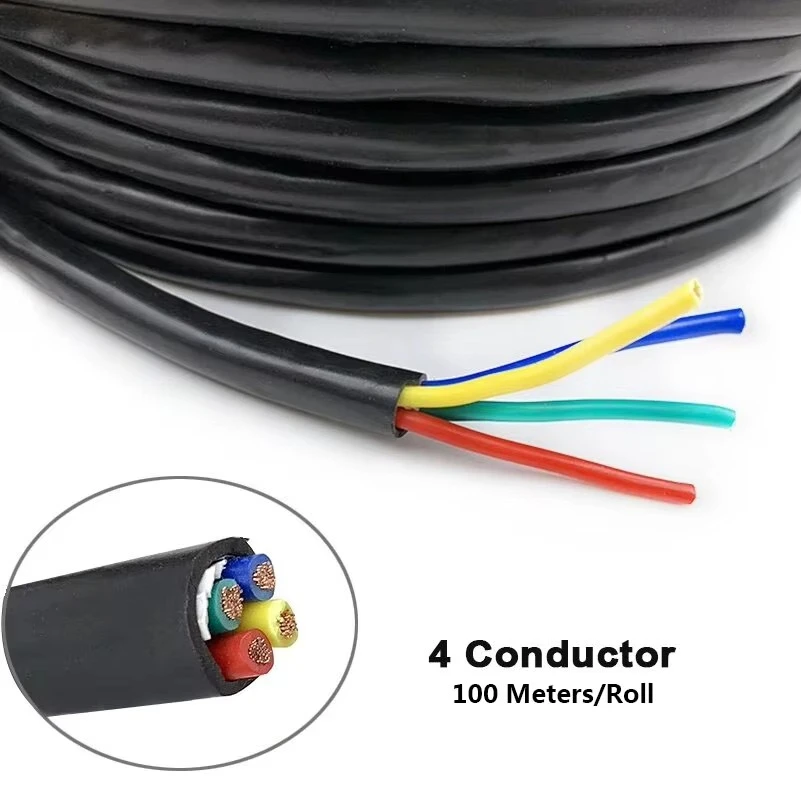 

3D 100 метров/рулон 4-жильный экранированный кабель 16AWG для подключения шпиндельного двигателя, частотного преобразователя, инвертора, станка с ЧПУ, гравировального станка