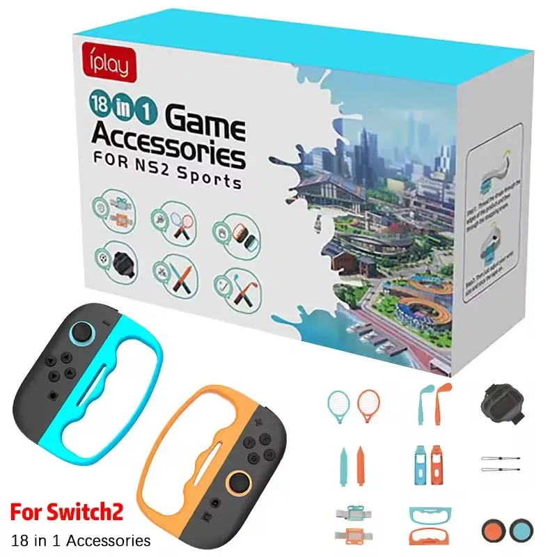 

For Nintendo Switch 2 18 in 1 Sports Kit Joy Con Bowling/Sword/Golf/Tennis Prop, Strap Sport Grip NS 2 New Game Accessories