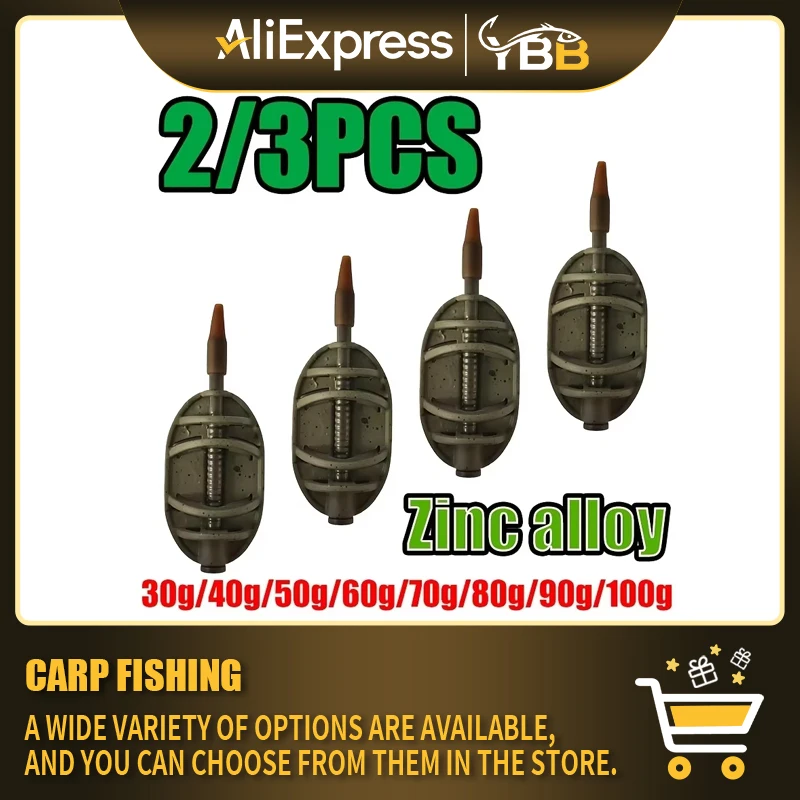 

Inline Method Feeder for Carp Fishing Short Body Zinc Alloy Groundbait Feeder Weight for Feeder Rigs