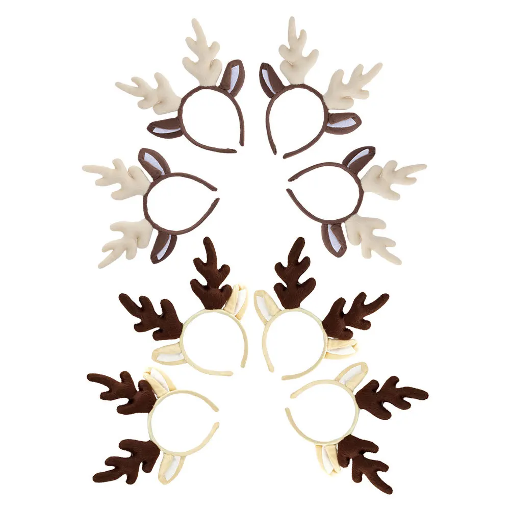 

8Pcs Reindeer Antlers Headband Cute Deer Antlers Headwear Holiday Party Costume Accessory Versatile Styling Antler Ears