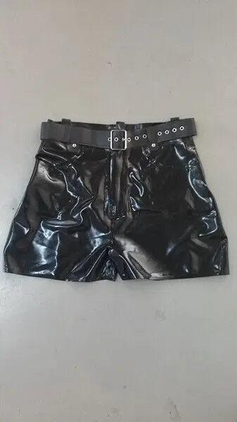 

Latex Rubber Gummi Handmade Cosplay Black pants fashion shorts Suit