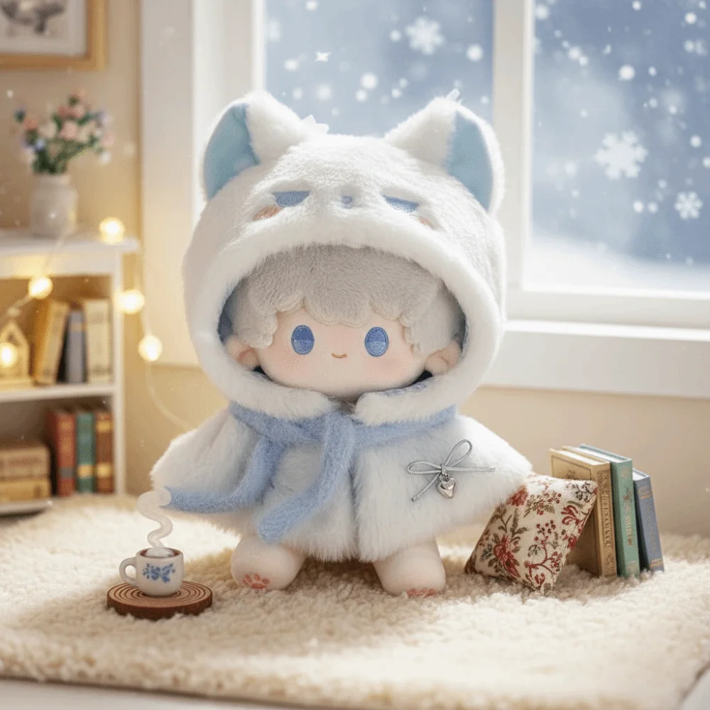 دمية الموضة 10 سنتيمتر عباءة ملابس دمى ناعمة اللون الأزرق إكسسوارات دمي واللباس #4