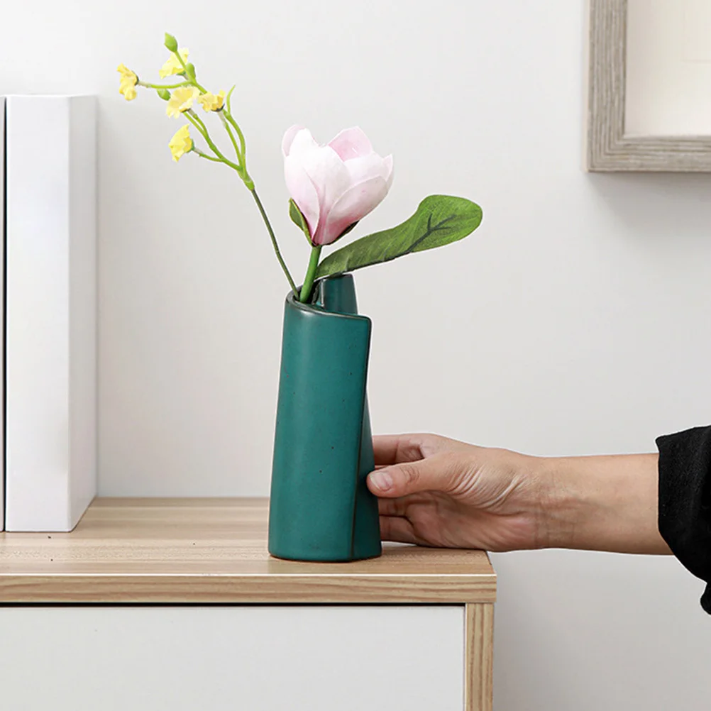 

Peacock Green Ceramic Creative Flower Vase Living Room Bedroom Desktop Vases Modern Flower Arrangement Table Decoration