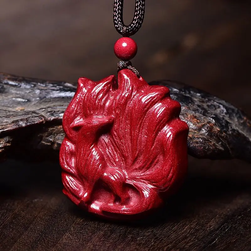 

Vermilion Fox Pendant Nine Tailed Spirit Fox Technique Peach Blossom Necklace