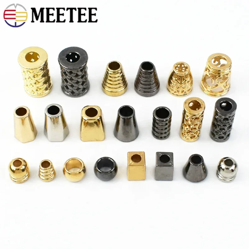 100Pcs Metal Bells Buckle Tighten Adjust Fixed Cords Lock Stopper DIY Pants Non-slip Jacket Cord End Buckles Decoration Button