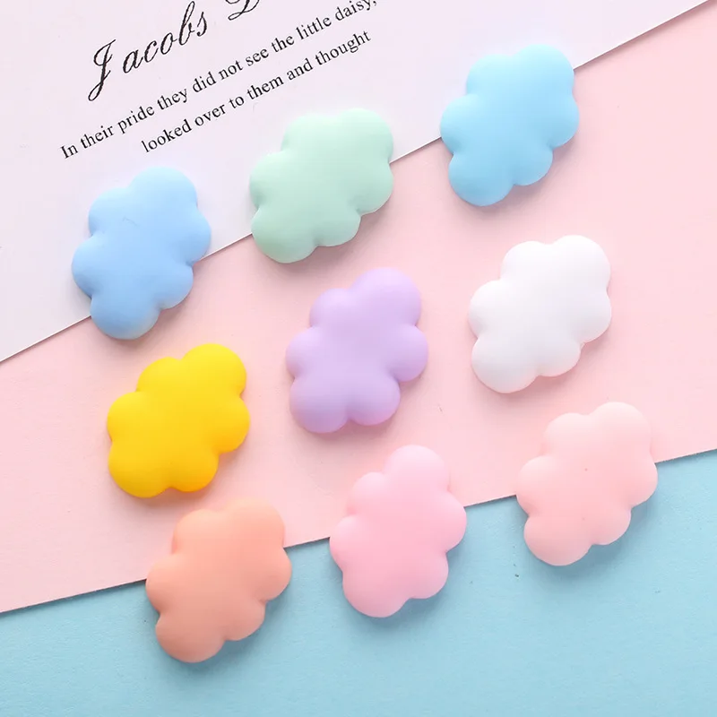 20pcs Resin Cloud Cabochon 25mm Flatback Colorful Clouds Flat Back Embellishments for Scarpbooking Girls Headwear Decoration