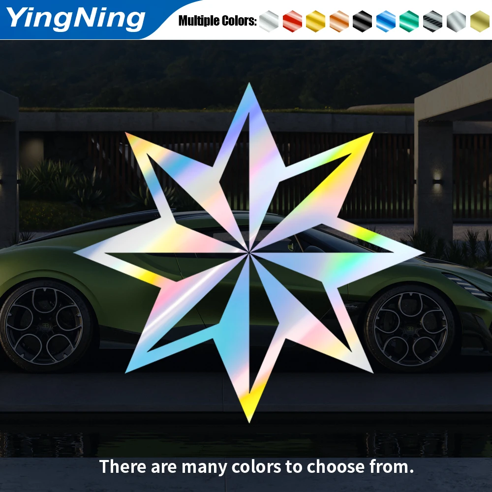 Reflective Compass Rose Vinyl Car Sticker Waterproof Auto Body Decal Window Exterior Universal Decor Accessories For JEEP TOYOTA