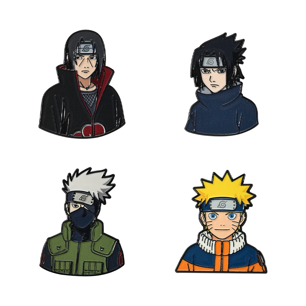 4pcs Anime Figure Enamel Pin Badges Cool Cartoon Lapel Pins for Women Men Brooches Cosplay Accessories Fans Gifts Backpack Decor