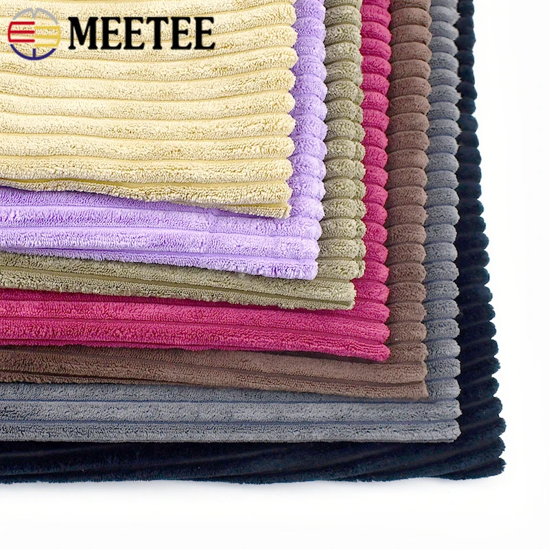 

Meetee 50/100*150cm Striped Cotton Corduroy Fabric for Decorative Cloth Sofa Pillows Plush Toy DIY Clothing Sewing Home Textiles