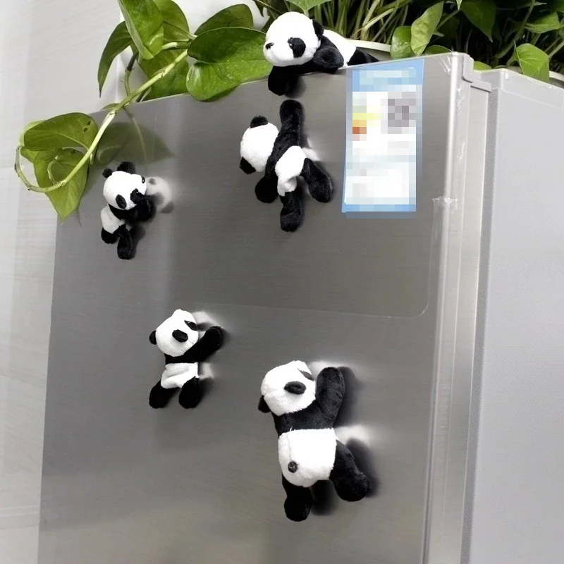 Cute Soft Plush Panda Magnet - Oval Fabric Whiteboard & Fridge Decor, Perfect for Gifting and Organizing