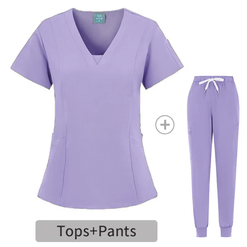 Dames décontractées, médecin, animal de compagnie, hôpital, infirmière, clinique, ensemble de salon de beauté, pantalons à manches courtes