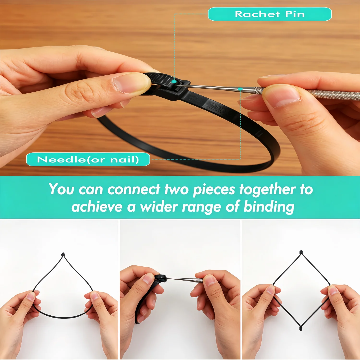 Heavy-Duty Ultra-Long Nylon Cable Ties Self-Locking Zip Ties Plastic Cable Organizer, Suitable Home, Shed, Garden Indoor Outdoor