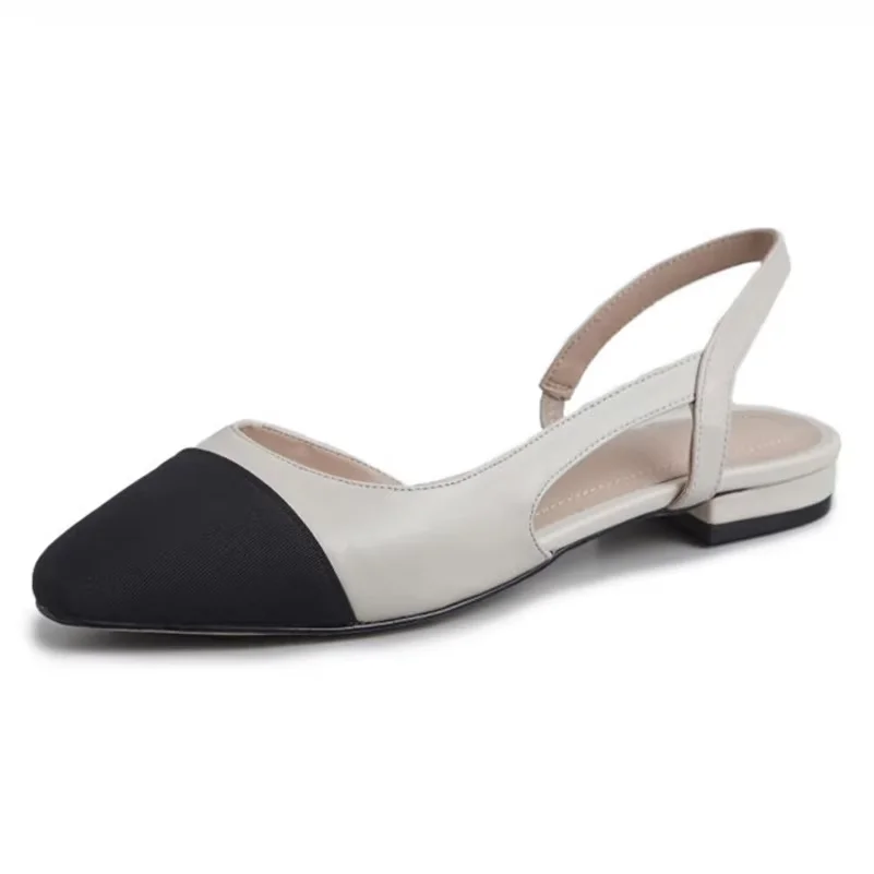 Meotina Low Heel Square Toe Leather Pumps Size 40 4