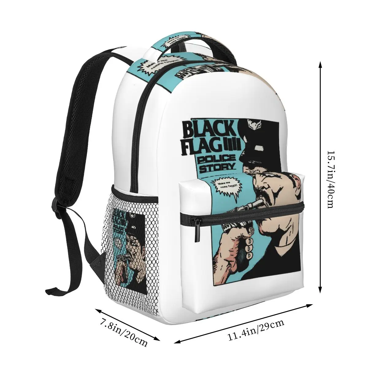 Black Flag Punk Rock Band Henry Rollins Large Bars Student Backpack School Bag Daypack for Men Women Bookbag Shoulder Bags