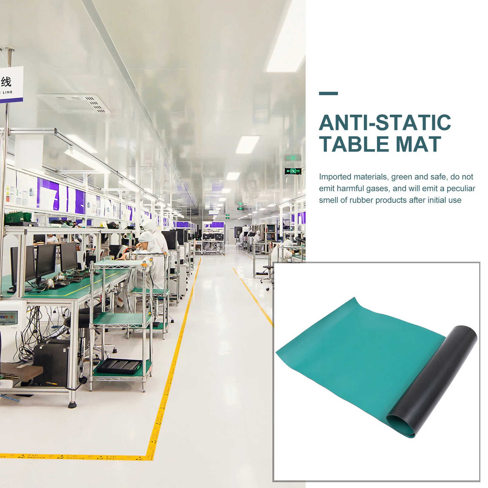 1Pcs Wear-Resistant Anti-Static Rubber Mat High Temperature Resistant Experiment Laboratory Protective Table Mat