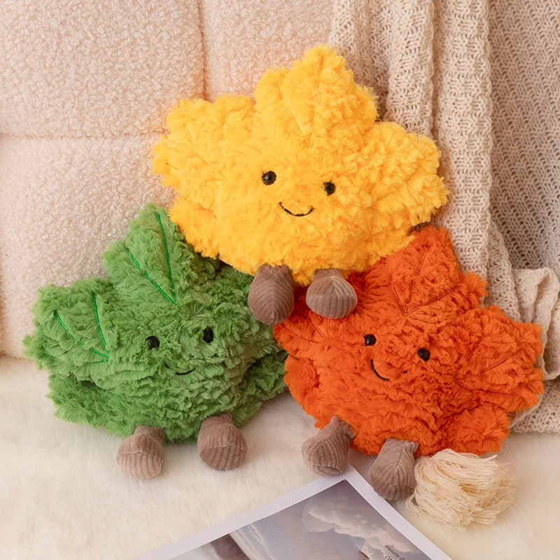 

Ins Cartoon Maple Leaf Doll Plush Toy Autumn Leaves Furry Doll Scene Decoration Cute Maple Leaf Plush Toy Christmas Gift