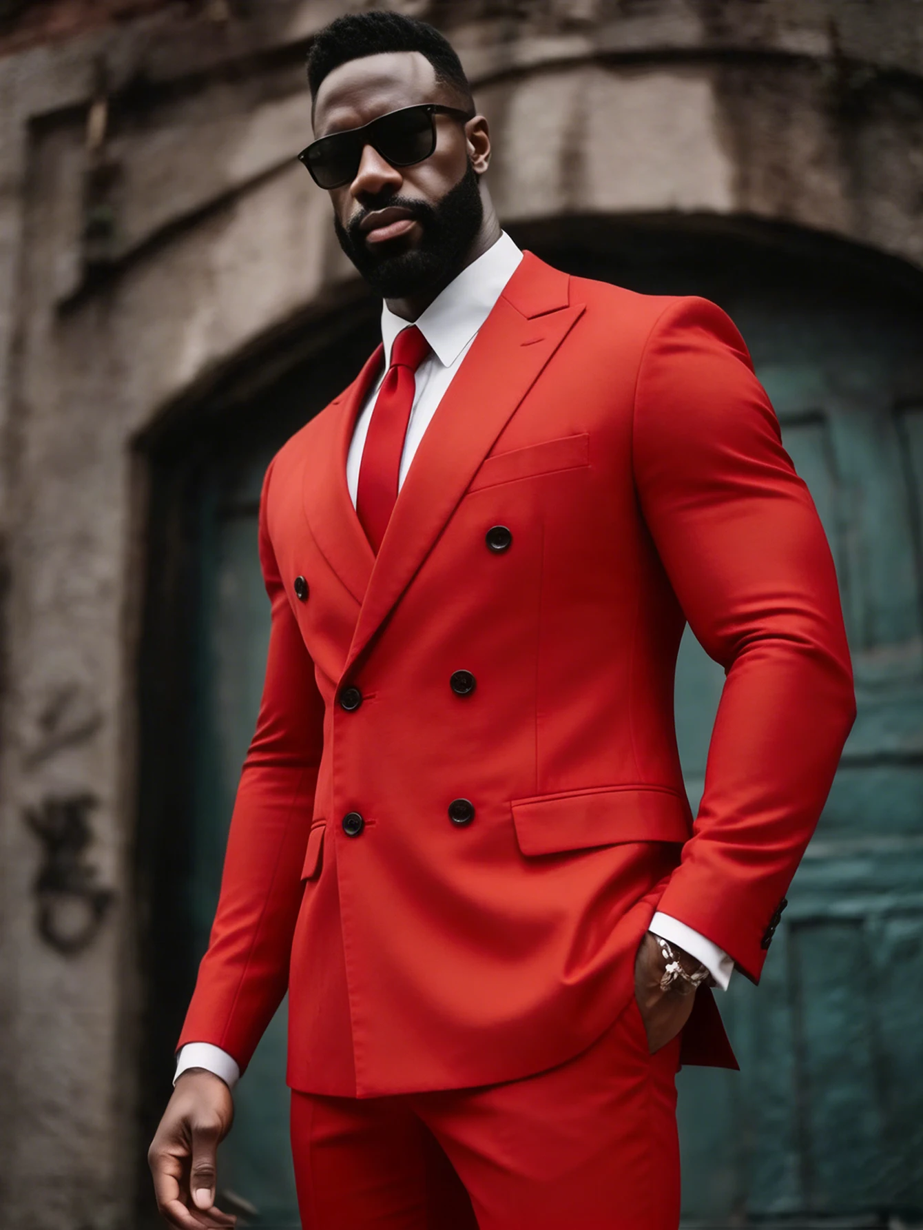 

Men's Suit 2 Piece Double Breasted Peak Lapel Blazer Jacket & Pants Set Solid Color Formal Wear for Wedding Prom Business Office