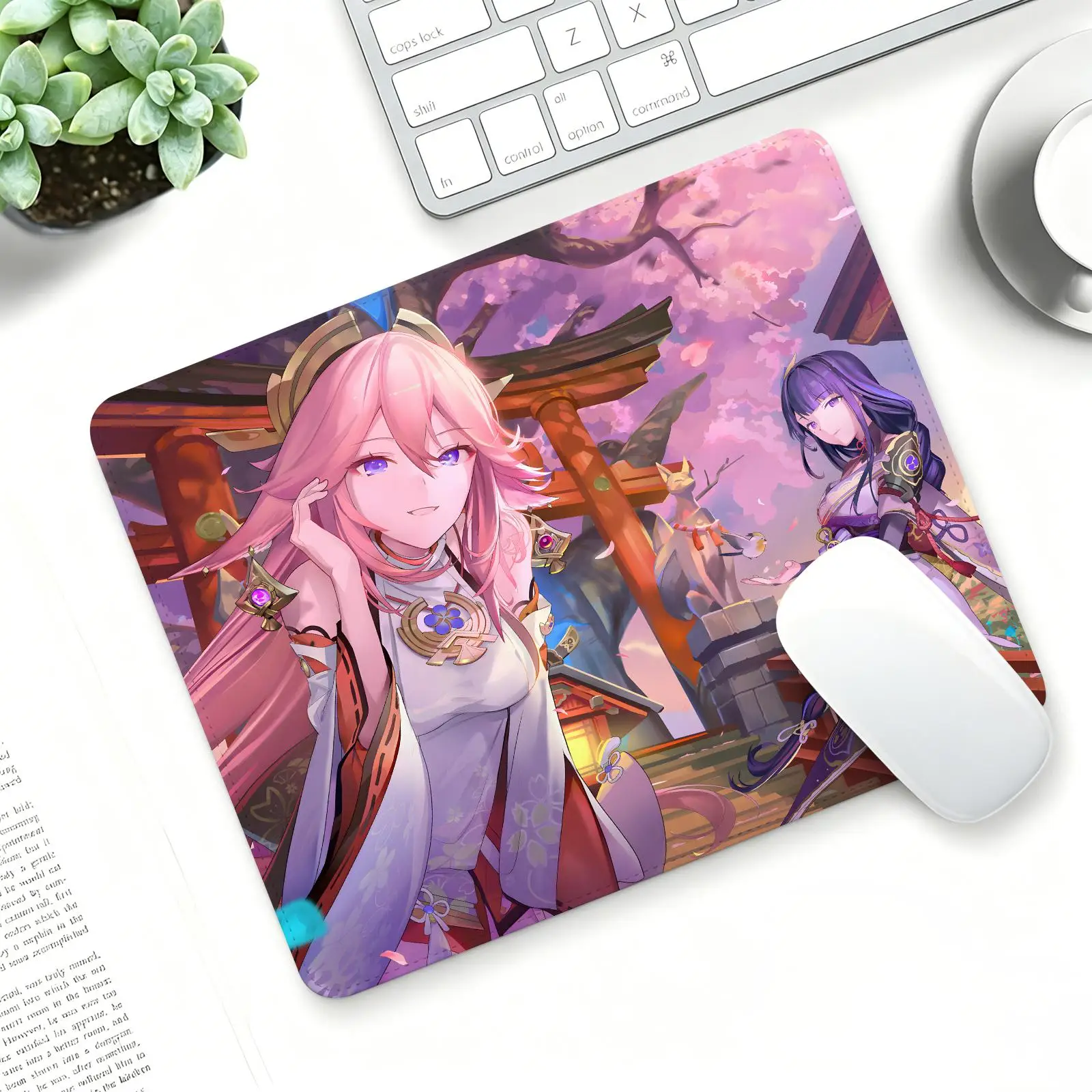 Genshin Impact Raiden Shogun Regular gaming mouse pad  Office mouse pad Laptop desk mat Stitched edge S/M/L size mouse pad