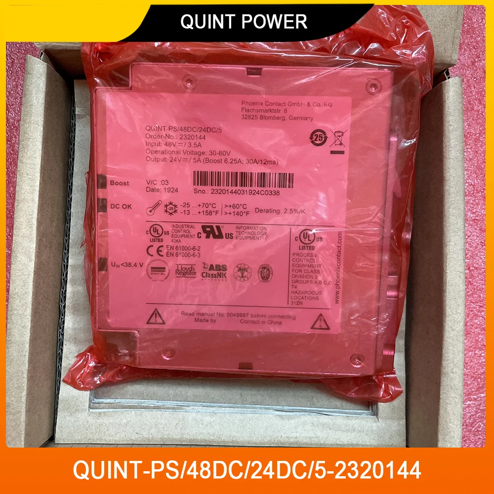 

New QUINT POWER 2320144 QUINT-PS/48DC/24DC/5-2320144 For Phoenix DC/DC Converter